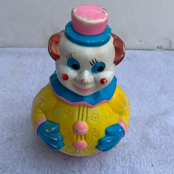 Vintage Roly Poly Clown Musical Toy Made in Hong Kong From 1980s - Picture 2 of 10